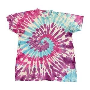Vintage Hanes Classics Tie Dye Single Stitch Distressed Short Sleeve Tshirt XL